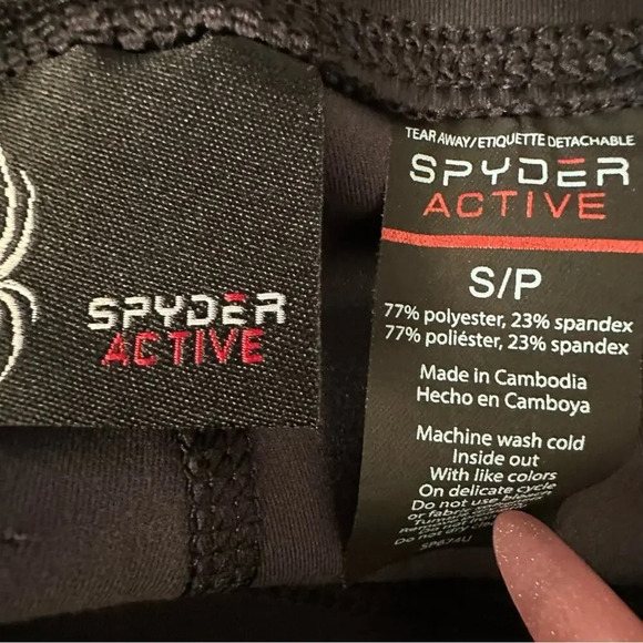 Spyder Active High Waisted Jogger Leggings‎ Women's S Black Camo Stretch - Picture 3 of 6